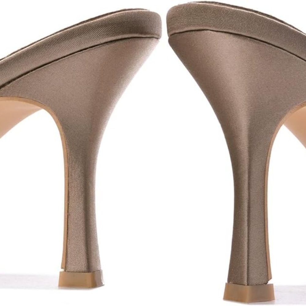 NWT CAPE ROBBIN REWIND SATIN NUDE RHINESTONE HEELS 5.5 - Picture 3 of 16
